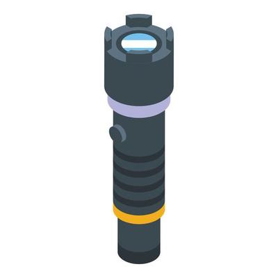 Self defense flasher icon isometric vector. Defend weapon