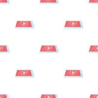 Digital tablet with media player pattern seamless vector