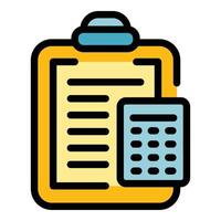 Estate agreement icon color outline vector