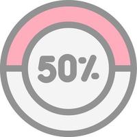 Half Pie Chart Vector Icon Design