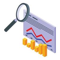 informe datos icono vector isométrico. el rendimiento del negocio