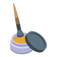 Spa face brush icon isometric vector. Beauty salon vector