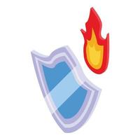 Secured shield risk icon isometric vector. Finance return vector