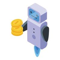 Happy rich bot icon isometric vector. Faucet job vector