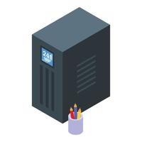 Learning pc block icon isometric vector. Training tool vector