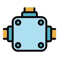 Tool junction box icon color outline vector