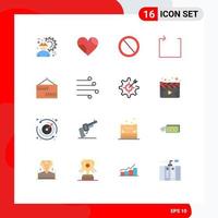 16 Universal Flat Color Signs Symbols of repeat arrow like ui garbage Editable Pack of Creative Vector Design Elements