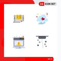 4 Universal Flat Icons Set for Web and Mobile Applications application web tablet fall notification Editable Vector Design Elements