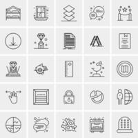 25 iconos de negocios universales vector ilustración de icono creativo para usar en proyectos relacionados con la web y dispositivos móviles