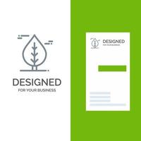 Leaf Canada Plant Grey Logo Design and Business Card Template vector