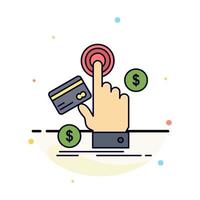 ppc Click pay payment web Flat Color Icon Vector