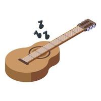 vector isométrico del icono de la guitarra de Venecia. viaje italiano