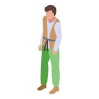 Medieval man icon isometric vector. People character vector