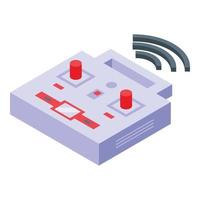 Drone joystick icon isometric vector. Aerial camera vector