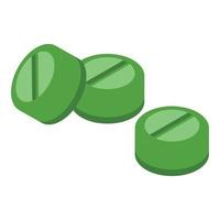 Medical spirulina pill icon isometric vector. Seaweed plant vector