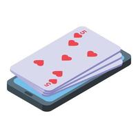 Play card online icon isometric vector. Game machine vector