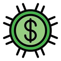 Coin dollar request icon color outline vector