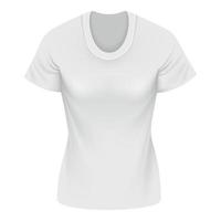 parte posterior de la maqueta de camiseta de cuello redondo de mujer blanca vector