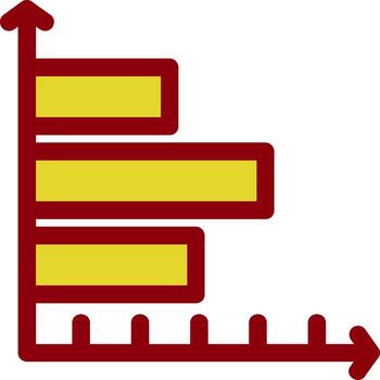 Horizontal Bar Chart Vector Icon Design
