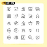 25 Creative Icons Modern Signs and Symbols of business keyboard fall computer food Editable Vector Design Elements