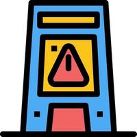 Floor Signal Signaling Warning Wet  Flat Color Icon Vector icon banner Template