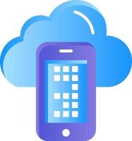 Cloud Computing Mobile Cell  Flat Color Icon Vector icon banner Template