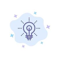 Bulb Glow Idea Insight Inspiriting Blue Icon on Abstract Cloud Background vector