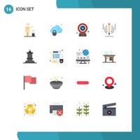 Modern Set of 16 Flat Colors and symbols such as chess art secure digital time Editable Pack of Creative Vector Design Elements