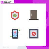 User Interface Pack of 4 Basic Flat Icons of protection christian door home appliances box Editable Vector Design Elements