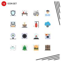 conjunto de 16 iconos de interfaz de usuario modernos signos de símbolos para aprender educación educación tipo de estudiante paquete editable de elementos de diseño de vectores creativos