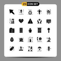 25 iconos creativos, signos y símbolos modernos de fábrica, compras, mancuernas, carrito de comestibles, elementos de diseño vectorial editables vector