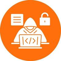 diseño de icono de vector de hacker de código