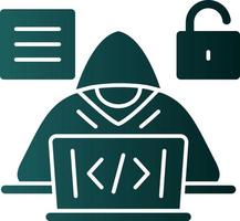 diseño de icono de vector de hacker de código