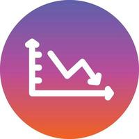 Declining Line Graph Vector Icon Design