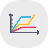 Multiple Line Graph Vector Icon Design
