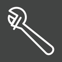 Wrench Line Inverted Icon vector