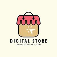 digital vintage style logo vector cartoon color icon illustration template design