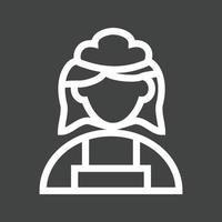 Maid Line Inverted Icon vector