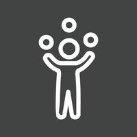 Juggling Balls Line Inverted Icon vector