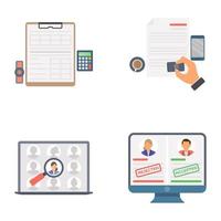 Trendy Client Survey Flat Conceptual Icons vector