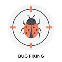 Trendy Bug Fixing vector