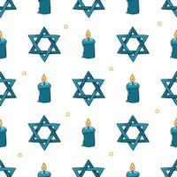 Seamless black and white pattern with a star of David. Vector illustration hand-drawn