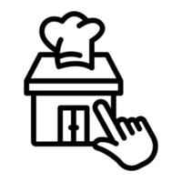 Restaurant icon illustration with touch. line icon style. suitable for choose restaurant icon. icon related to e-commerce. Simple vector design editable. Pixel perfect at 32 x 32