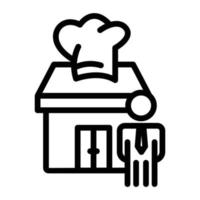 Restaurant icon illustration with people. line icon style. suitable for restaurant icon. icon related to e-commerce. Simple vector design editable. Pixel perfect at 32 x 32