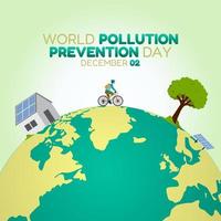 vector graphic of world pollution prevention day good for world pollution prevention day celebration. flat design. flyer design.flat illustration.