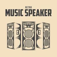 Vintage Music Speaker Vector Illustration