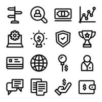 Set of Business Management Line Icons vector