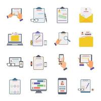 Online Survey Flat Conceptual Icons vector