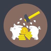 Smashed Piggy Bank vector