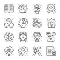 Set of Management Skills Line Icons vector